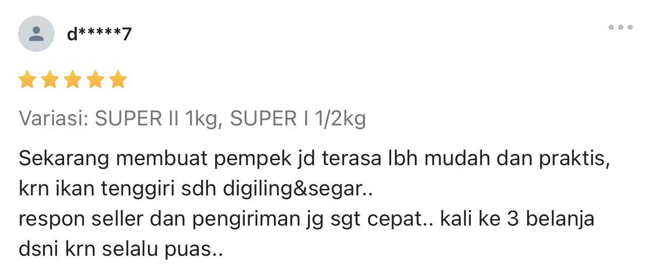 Review pelanggan Purclo 5
