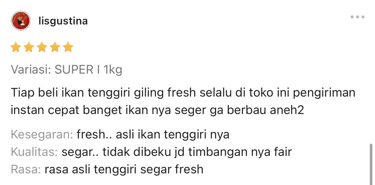 Review pelanggan Purclo 8
